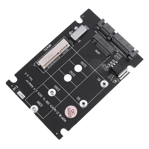 2 in 1 NGFF M.2 B+M Key Mini PCI-E or mSATA SSD to SATA III Adapter Card for full msata SSD/ 2230/2242/2260/22x80 M2 ► Photo 1/6