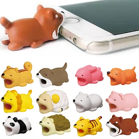 Cute Animal USB Cable Winder Wire Protector Panda Bite Charging Cord Protect Holder Dog Cat Bear Cable Protector Cable Organizer ► Photo 1/6