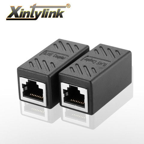 xintylink rj45 connector cat7 cat6 cat5e double socket adapter cat 6 8p8c network extender rg rj 45 rg45 ethernet cable female ► Photo 1/6