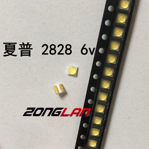 100piece/lot FOR repair Sharp LED LCD TV backlight Article lamp SMD LEDs 6V 2828 Cold white light emitting diode ► Photo 1/2