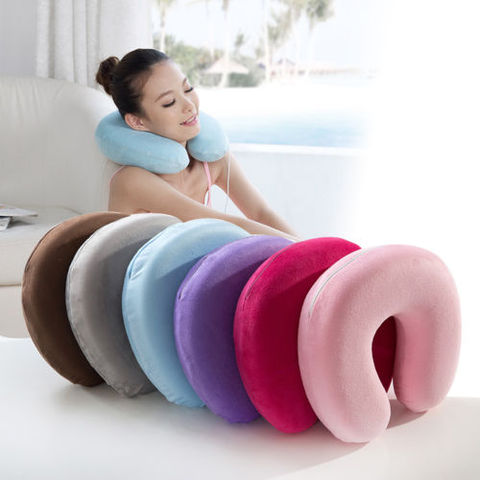 Soft U Shaped Slow Rebound Memory Foam Travel Neck Pillow for Office Flight Traveling Cotton Pillows Head Rest Cushion 10 ► Photo 1/4