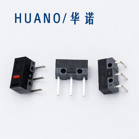 2pcs/set HUANO Red Dot Mouse Micro Switch Left Bent/Right Bent/Long Pin Button For Mouse Side Key Middle Key ► Photo 1/1