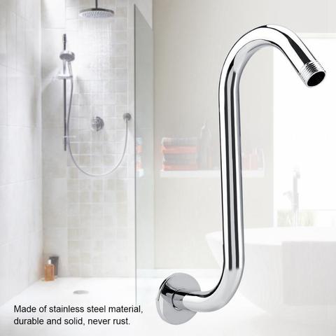 8inch 201 Stainless Steel S Shower Extension Arm High Rise S-Curved shower holder Fixed Fitting Mount Base Bathroom Accessories ► Photo 1/6