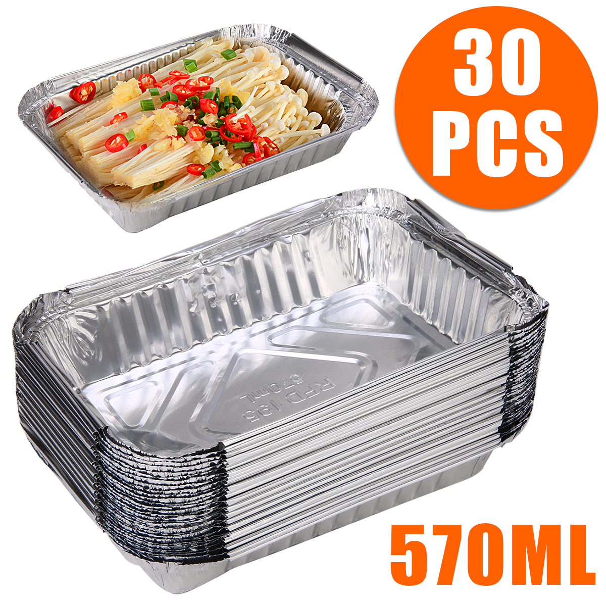 10pcs Disposable BBQ Aluminum Foil Pans Food Containers With Aluminum Lids/  Without Lid Lunch Box Grill Catch Tray Cook Supplies - AliExpress