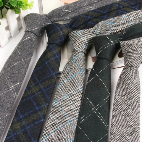 High-grade Wool Narrow Tie Tie Male Work Casual Wedding Groom 6CM Neckties Neckwear Formal Neckcloth Groomsmen Ties  men gifts ► Photo 1/6