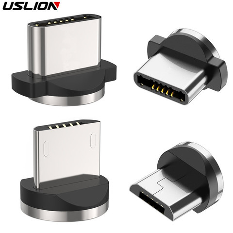 Round Magnetic Cable plug Type C Micro USB C Plugs Fast Charging Phone Microusb Type-C Magnet Charger Plug For Samsung S9 S10 ► Photo 1/6