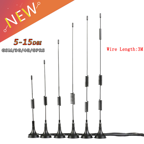 3G 4G High Gain Sucker Aerial Wifi Antenna 5/6/7/9/10/15DBI 3 meters Extension Cable SMA Male Connector For CDMA/GPRS/GSM/LTE/ ► Photo 1/5