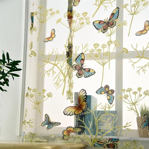 Beautiful Romantic Butterfly Pattern Curtain Short Bedroom Curtain Kitchen Bathroom Curtain Home Decor Screens ► Photo 1/1