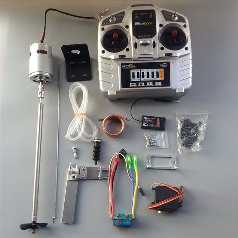 Full Boats Remote Control Kit Mc6c Transmitter+mc6re Receiver+775 Motor+95mm Water Rudder+480a Brushed Esc For Rc Jet Boats ► Photo 1/1