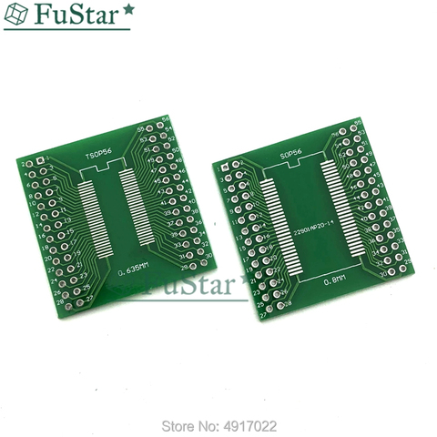 5PCS Pinboard TSSOP56 TSOP56 SOP56 to DIP56 56pin SDRAM 0.635mm 0.8mm IC adapter Socket Adapter plate PCB Connector Board ► Photo 1/5