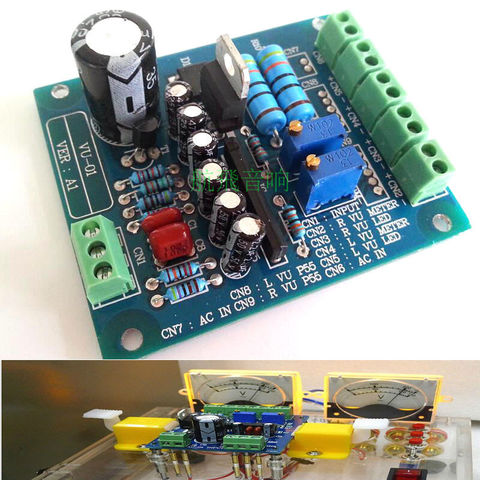 Dual Stereo VU Meter Driver Board Amplifier DB Audio Level VU Header Driver Board Speaker Driver AC 12V Input Backlit ► Photo 1/5