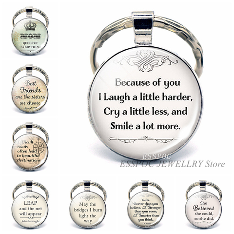 Best Friends Quote Key Chain Ring 