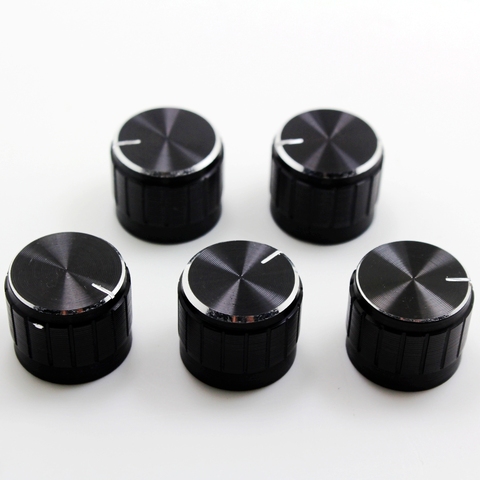 5PCS Aluminum Alloy Potentiometer Knob Anti Slip Single and Double Potentiometer Special 21*17 Black ► Photo 1/3