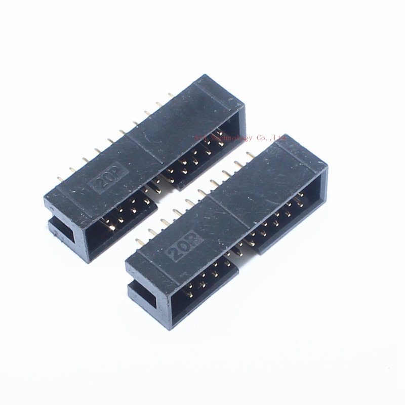 10pcs Dc3 20p 254mm Pitch Jtag Isp Male Socket Straight Idc Box Headers Pcb Connector Double 3099