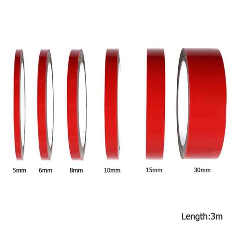 6/8/10/15/30mm 3M Double Sided Tape Adhesive Tape Strong Traceless Tape Red Film Acrylic Super Sticky Tape ► Photo 1/6
