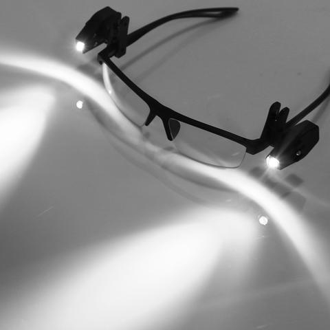 Mini Flashlight Glasses Reading Lamp Eyeglass Clip Lantern Adjustable Universal Eyeglasses Lamp Flexible Book Reading Light ► Photo 1/6