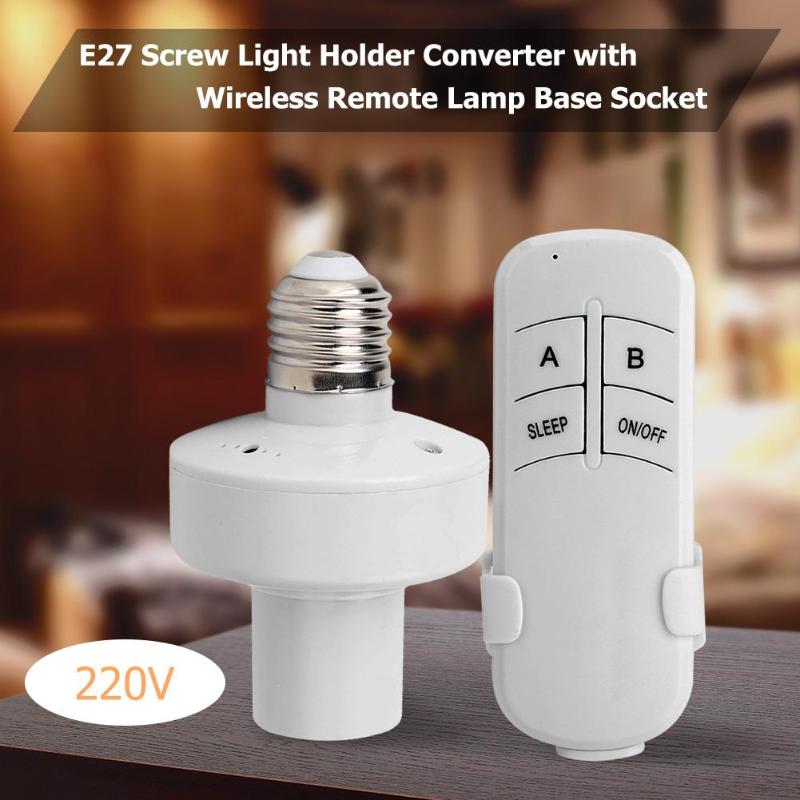 E27 Screw Base Wireless Remote Control Light Lamp Bulb Holder Cap Socket Switch 