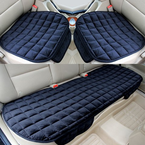 Car Front Rear Universal Seat Cover Winter Warm Black Cushion Anti Slip Back Chair Pad For Vehicle Auto Protector Alitools - Anti Slip Car Seat Covers