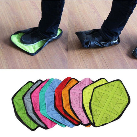 1Pair Handsfree Automatic Step Sock Shoe Cover Reusable One Step Hand Free Shoe Dust Covers Durable Portable Shoe Covers ► Photo 1/6