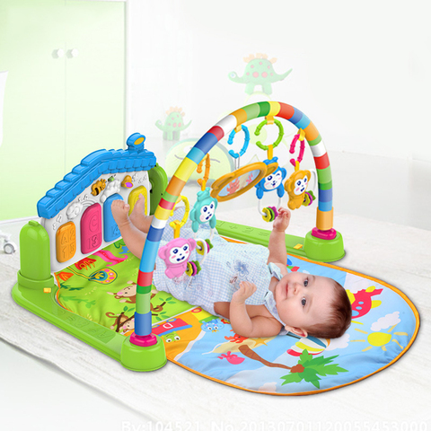 Baby Kick and Play Piano Gym Mat Rack foldable Play Crawling Mat Early Educational Toy for 0~36M ► Photo 1/1