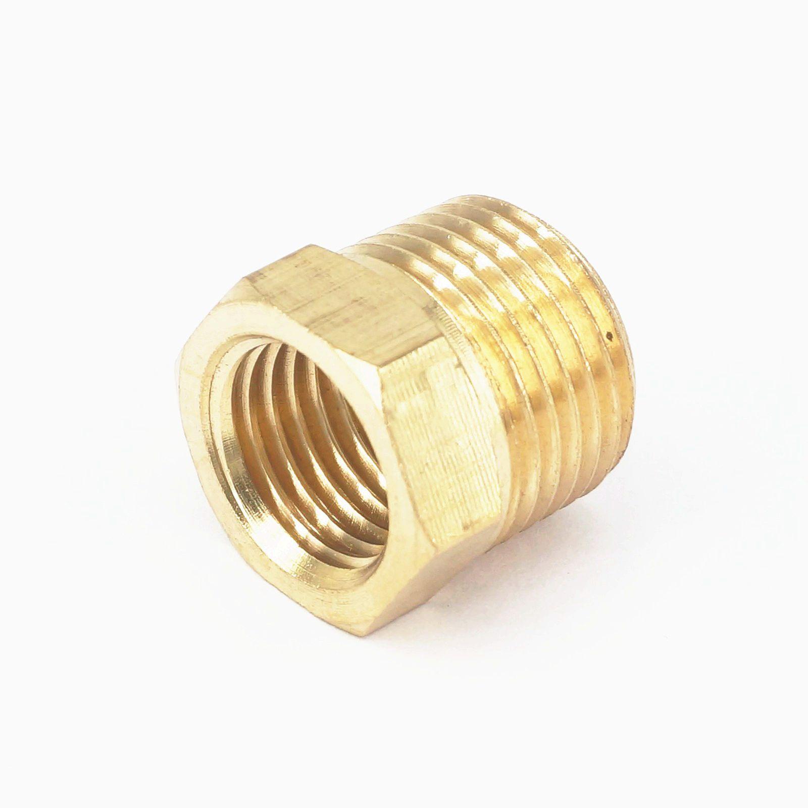 3/8" BSPT Male x 1/8" NPT Female Reducing Bushing Brass Pipe Fitting Adapters 