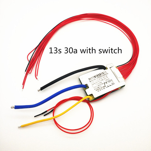 bms 13s 30a  with on off switch  charging voltage 54.6v  lithium battery bms pcm 30a ► Photo 1/6