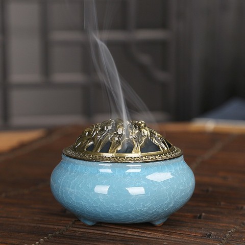 Noolim Ceramic Incense Burners Portable Porcelain Censer Buddhism Incense Holder Home Tea House Yoga Studio Incense Gift ► Photo 1/6