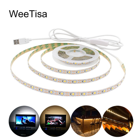 5V LED Strip USB Waterproof SMD 2835 Warm White 1M 2M 3M 4M 5M Fita LED Stripe Tape Light with Switch for TV Background Lighting ► Photo 1/6