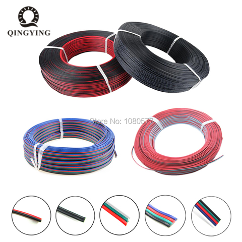 10/20/50/100m 2Pin 3Pin 4Pin 5Pin 22AWG Cable Tinned Copper PVC Insulated Wire For 3528 5050 RGB WS2812B LED Strip Connecting ► Photo 1/6