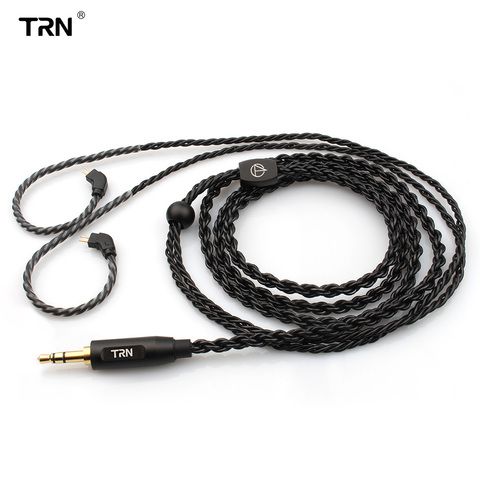 TRN 2022 New 6 Core Upgraded Silver Plated Black Cable 3.5mm 0.75/0.78mm 2 Pin MMCX Earphone Upgrade Cable for TRN V30/V20/V80 ► Photo 1/6