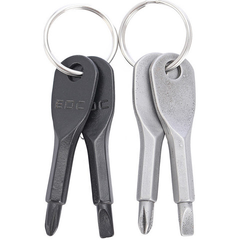 Mini Pocket Repair Tool Key Ring keyring Screwdriver Gadget Outdoor Portable Phillips Slotted Multi Camp Hike ► Photo 1/1