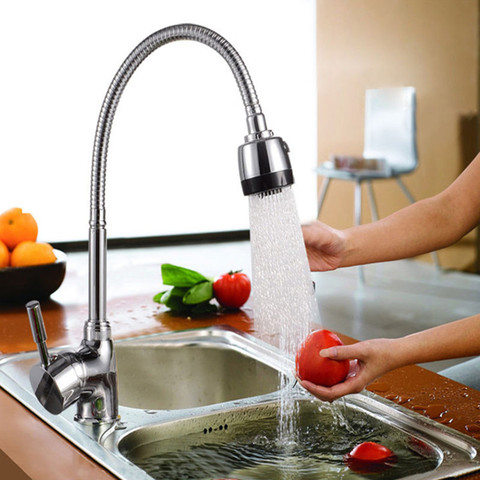 Kitchen 360Degree Rotatable Spout Single Handle Sink Basin Faucet Adjustable Solid Brass Pull Down Spray Mixer Tap Deck Mounted ► Photo 1/6