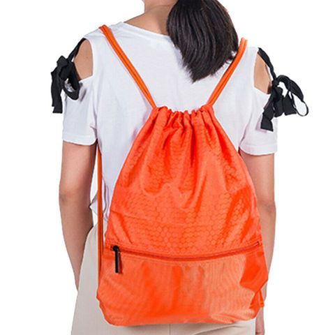 2022 Hot Man Women Polyester String Drawstring Back Pack Cinch Sack Gym Tote Bag School Sport Bag New Style ► Photo 1/6
