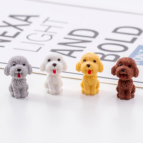 1Pcs Cute Kawaii Dog Pencil Cartoon Teddy Rubber Eraser Kids Novelty School Office Stationery Supply pretty sweet lovely animal  ► Photo 1/5