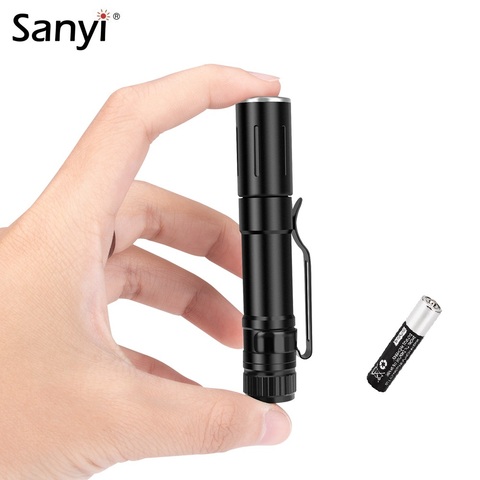 Mini LED Flashlight 3 Mode LED flashlight Torch AAA Adjustable Zoom Focus Torch Pocket Clip Lamp Penlight Waterproof For Outdoor ► Photo 1/6