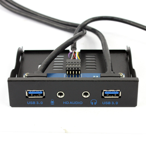 19Pin+9Pin 2 Port USB Hub USB 3.0 HD Audio Front Panel Combo Bracket Adapter For Desktop Internal 3.5