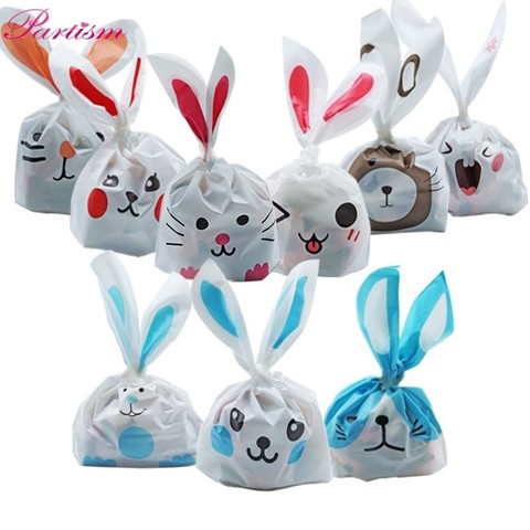 10PCS/Lot Cute Rabbit Ear Cookie & Candy Bags Animals Self-Adhesive Plastic Bag For Biscuits Snack Wedding Favors Gifts Supplies ► Photo 1/6