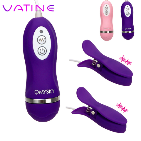 VATINE 10 Frequency Vibrating Nipple Clamps Women Nipple Vibrator Adult Products  Sex Toys for Women Breast Massage Vibrator ► Photo 1/6