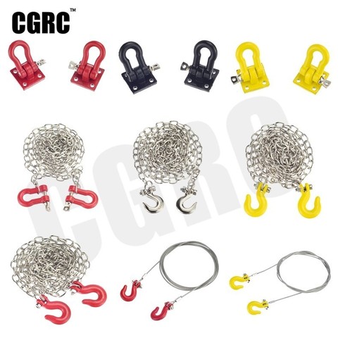 Metal Trailer Hook Rescue Chain Decoration For 1/10 RC Crawler Car TRX4 RC4WD D90 Axial Scx10 Wraith CC01 Tamiya VS4 ► Photo 1/6