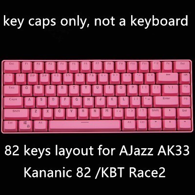 82 Keys/pack PBT Backlit Mechanical Keyboard key caps for AJazz Ak33 Kananic 82 /KBT Race2 82 layout key cap pink ► Photo 1/1