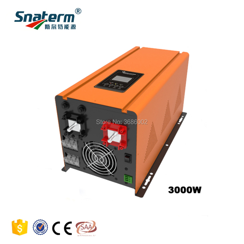 3000W Pure Sine Wave 3KW Solar Inverter Off grid DC12V 24V 48V to AC220V 230V 240VAC with AC charger and UPS can be Wall mounted ► Photo 1/3
