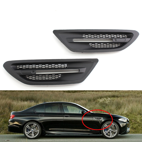 Flat Black for BMW F10 Sedan 5-Series M5 Side Fender Cover Grille 11-17 4-DOOR Grill ► Photo 1/6