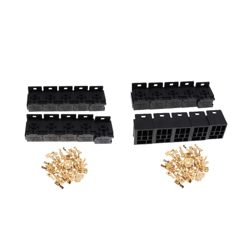 20 Pieces Automotive 5 Pin Relay Socket Holders with 6.3mm Copper Terminals ► Photo 1/6