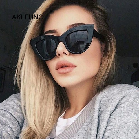 New Retro Fashion Sunglasses Women Brand Designer Vintage Cat Eye Black Sun Glasses Female Lady UV400 Oculos ► Photo 1/6