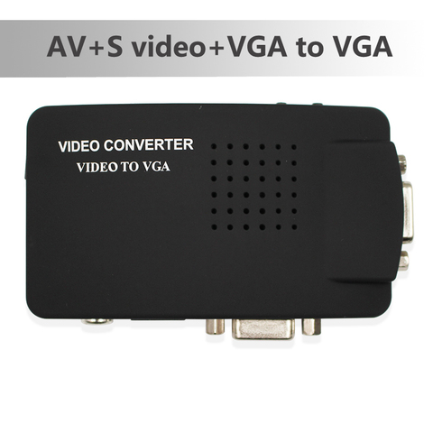 RCA CVBS Composite S-Video AV In to VGA Out Converter Adapter for Monitor Notebook Black VGA to AV Composite S video ► Photo 1/6