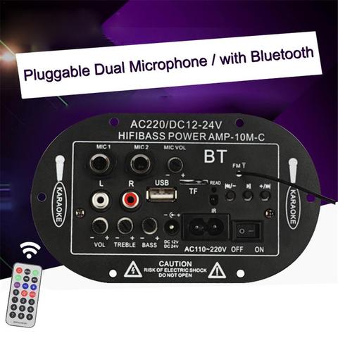 Car Power Amplifier Board Support TF card Radio FM MP3 Three-use 2 Mic Car Digital Amplifier Monophone Bluetooth Amplifier Board ► Photo 1/1