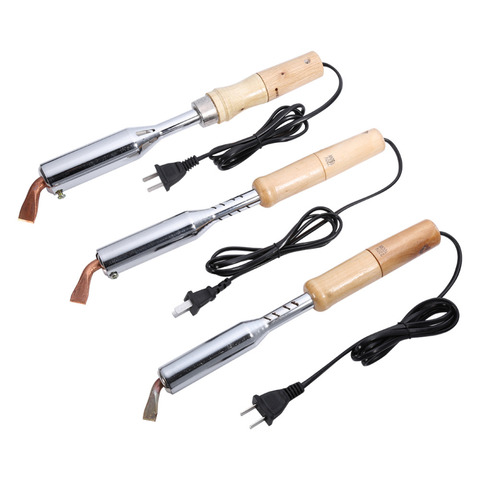 1Pc 220V Electric Soldering Iron Solder Welding Chisel Tip Wood Handle Home Tool US Plug Useful New ► Photo 1/5