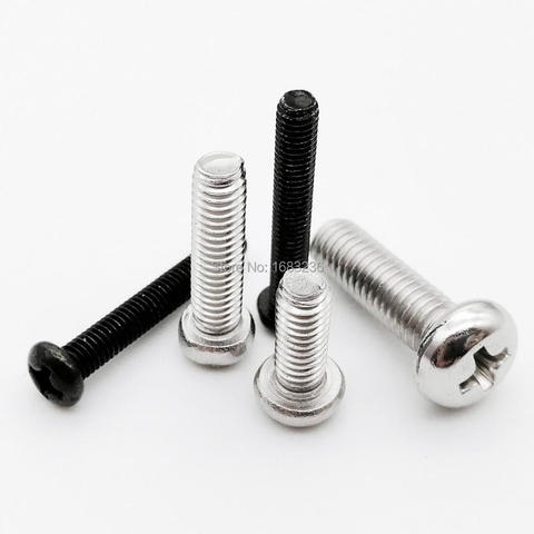 50pcs M1 M1.2 M1.4 M1.6 M2 M2.5 M3 M4 Mini Micro Small Black A2-70 304 Stainless steel Cross Phillips Pan Head Screw Round Bolt ► Photo 1/6