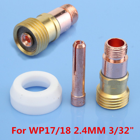 New 3Pcs TIG Welding Machine Accessories Torch Gas Cups Lens For WP-17/18 2.4MM 3/32