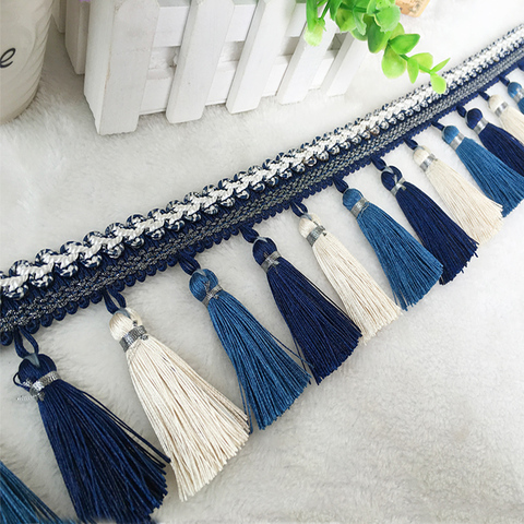 YY-tesco 1Yards 8.5cm Wide Curtain Fringe Trim Tassel Fringe Trimming For DIY Latin Dress Stage Clothes Accessories Lace Ribbon ► Photo 1/5